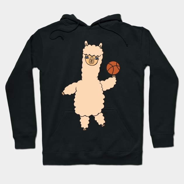 Alpaca with basketball Hoodie by theanimaldude